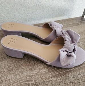 Lavendar heeled slides